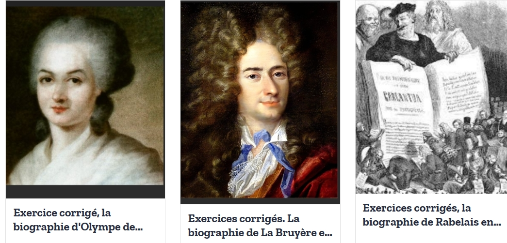 Exercices corriges textes a trous sur la biographie d olympe de gouges la bruyere et rabelais