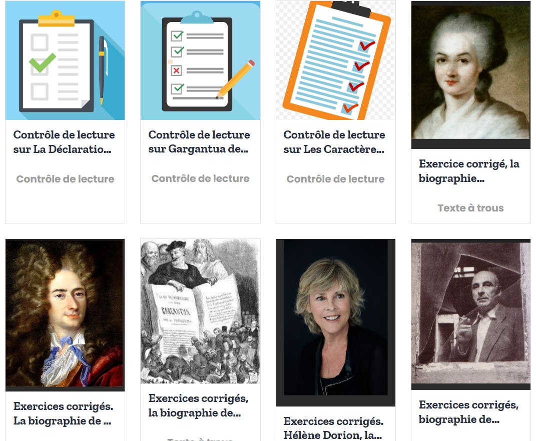 Quiz ton bac de francais controles de lecture questionnaires corriges textes a trous